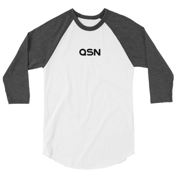 QSN Embroidered Baseball Tee - Black Logo