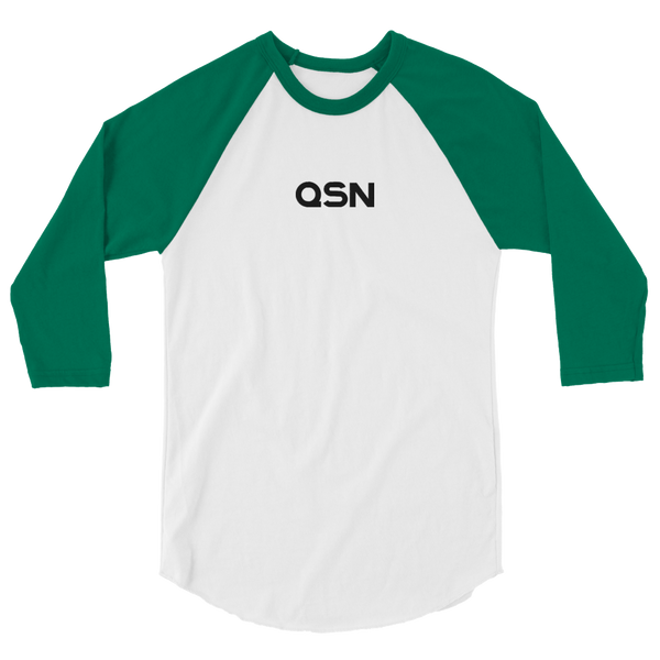 QSN Embroidered Baseball Tee - Black Logo