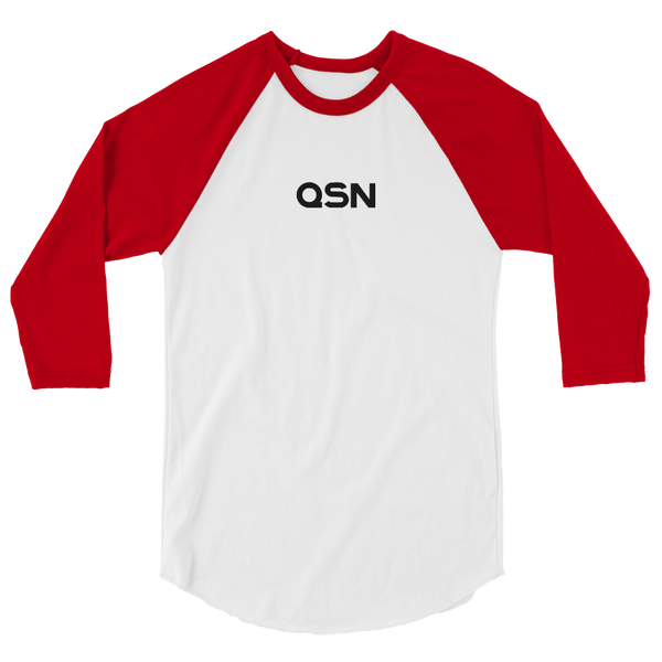 QSN Embroidered Baseball Tee - Black Logo