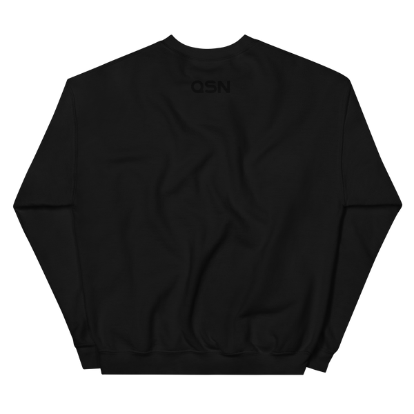 QSN Embroidered Unisex Crew Neck Sweatshirt - Black Logo