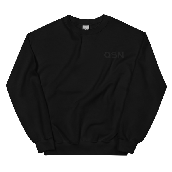 QSN Embroidered Unisex Crew Neck Sweatshirt - Black Logo