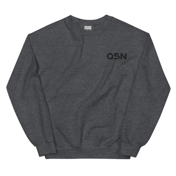 QSN Embroidered Unisex Crew Neck Sweatshirt - Black Logo