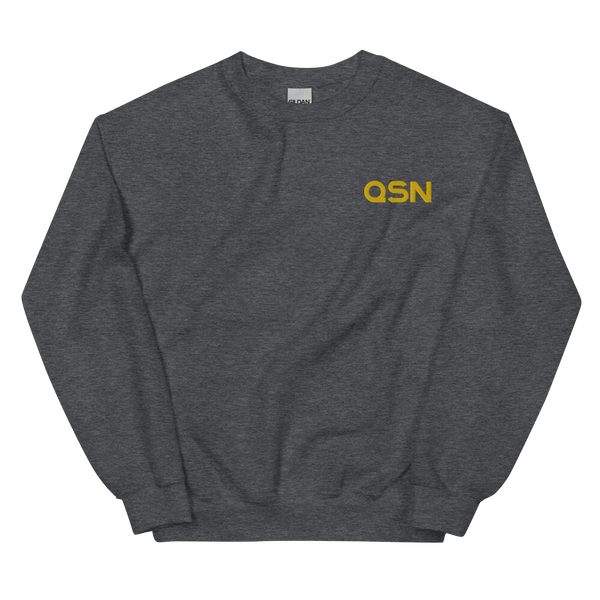 QSN Embroidered Unisex Crew Neck Sweatshirt - Gold Logo