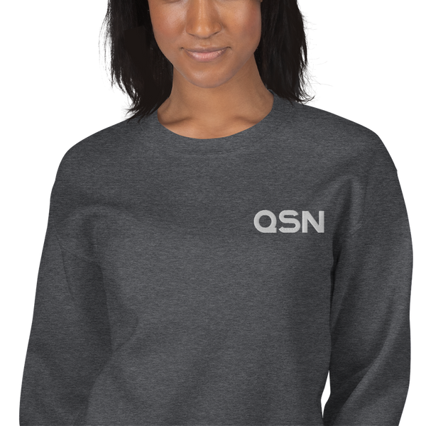 QSN Embroidered Unisex Crew Neck Sweatshirt - White Logo