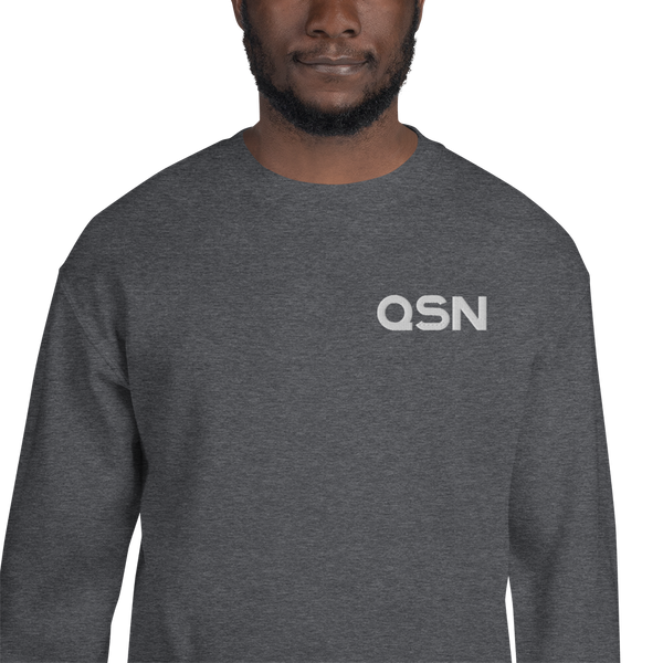 QSN Embroidered Unisex Crew Neck Sweatshirt - White Logo