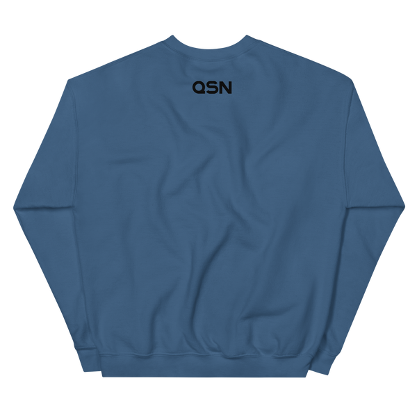 QSN Embroidered Unisex Crew Neck Sweatshirt - Black Logo