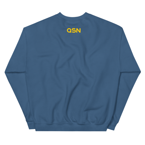 QSN Embroidered Unisex Crew Neck Sweatshirt - Gold Logo