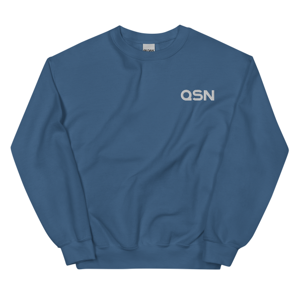 QSN Embroidered Unisex Crew Neck Sweatshirt - White Logo
