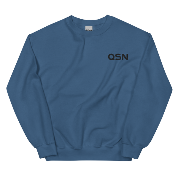 QSN Embroidered Unisex Crew Neck Sweatshirt - Black Logo