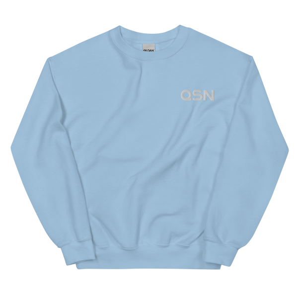 QSN Embroidered Unisex Crew Neck Sweatshirt - White Logo