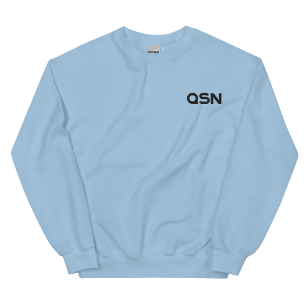 QSN Embroidered Unisex Crew Neck Sweatshirt - Black Logo