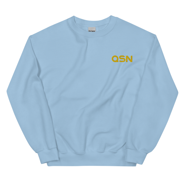 QSN Embroidered Unisex Crew Neck Sweatshirt - Gold Logo