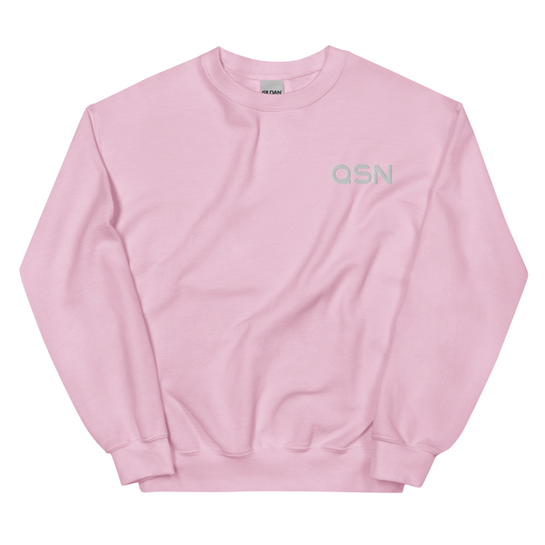 QSN Embroidered Unisex Crew Neck Sweatshirt - White Logo