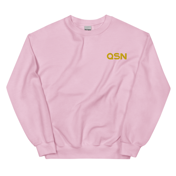 QSN Embroidered Unisex Crew Neck Sweatshirt - Gold Logo