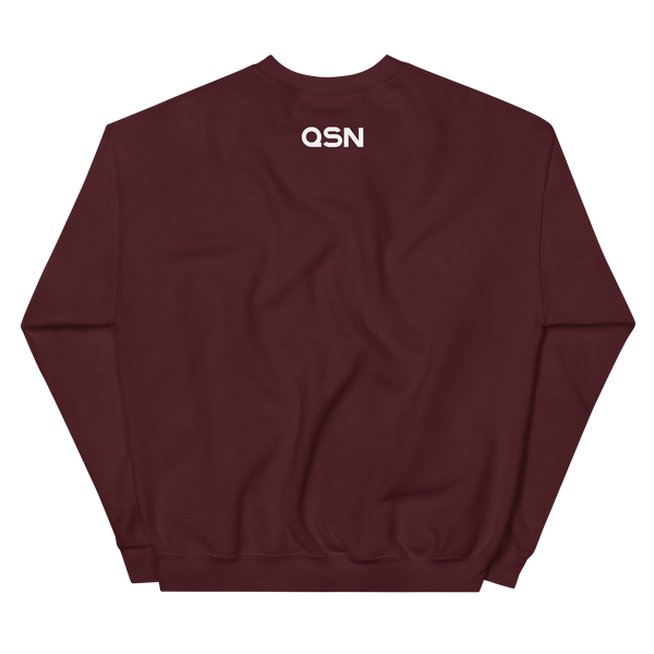 QSN Embroidered Unisex Crew Neck Sweatshirt - White Logo