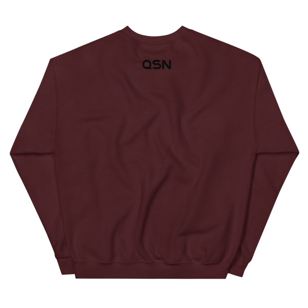 QSN Embroidered Unisex Crew Neck Sweatshirt - Black Logo