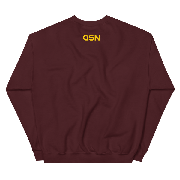 QSN Embroidered Unisex Crew Neck Sweatshirt - Gold Logo