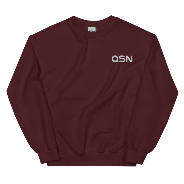 QSN Embroidered Unisex Crew Neck Sweatshirt - White Logo