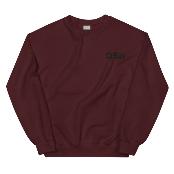 QSN Embroidered Unisex Crew Neck Sweatshirt - Black Logo