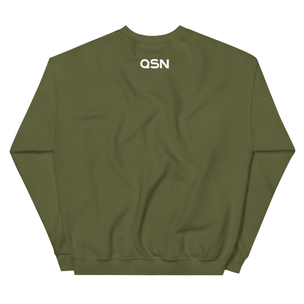 QSN Embroidered Unisex Crew Neck Sweatshirt - White Logo