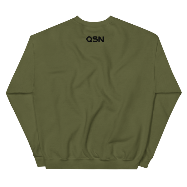 QSN Embroidered Unisex Crew Neck Sweatshirt - Black Logo
