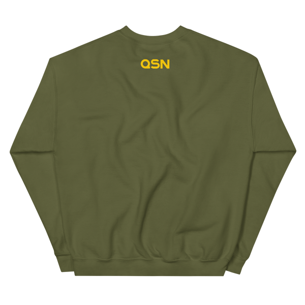 QSN Embroidered Unisex Crew Neck Sweatshirt - Gold Logo