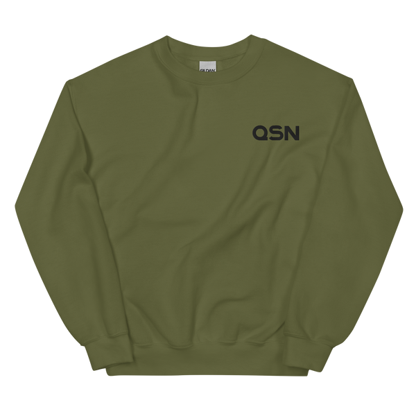 QSN Embroidered Unisex Crew Neck Sweatshirt - Black Logo