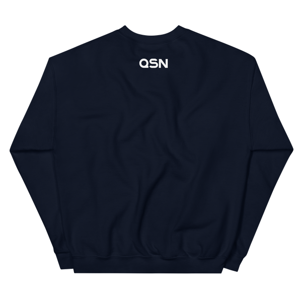 QSN Embroidered Unisex Crew Neck Sweatshirt - White Logo