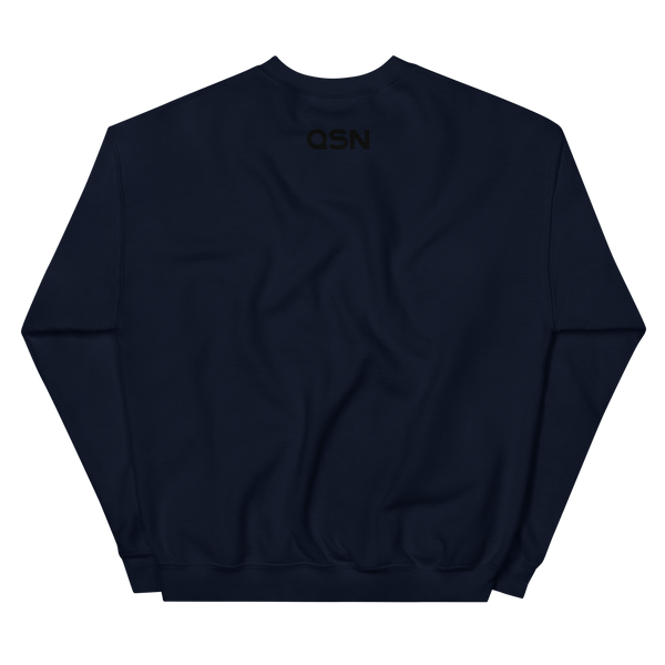 QSN Embroidered Unisex Crew Neck Sweatshirt - Black Logo