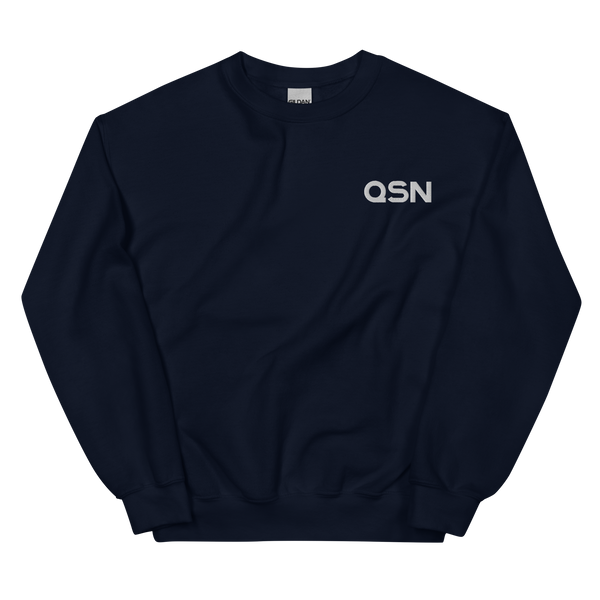 QSN Embroidered Unisex Crew Neck Sweatshirt - White Logo