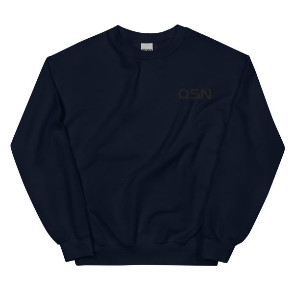 QSN Embroidered Unisex Crew Neck Sweatshirt - Black Logo