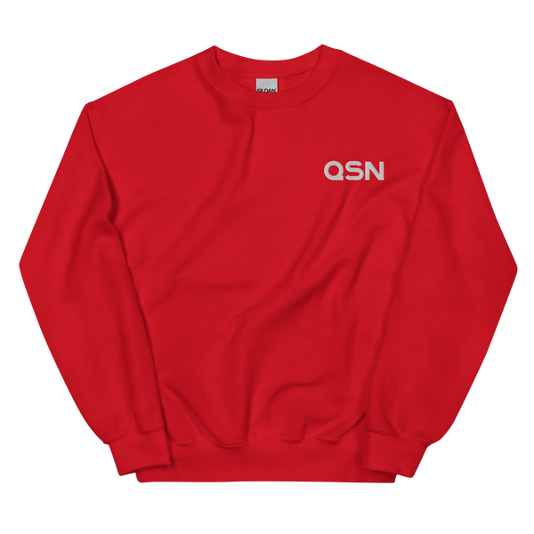 QSN Embroidered Unisex Crew Neck Sweatshirt - White Logo