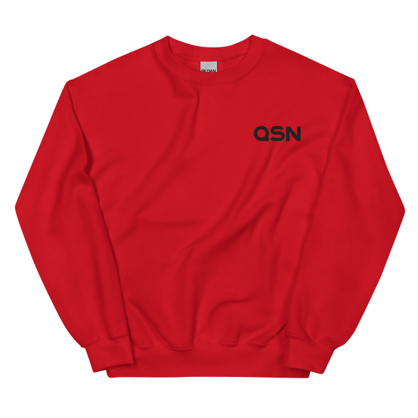 QSN Embroidered Unisex Crew Neck Sweatshirt - Black Logo