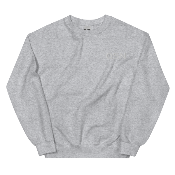 QSN Embroidered Unisex Crew Neck Sweatshirt - White Logo