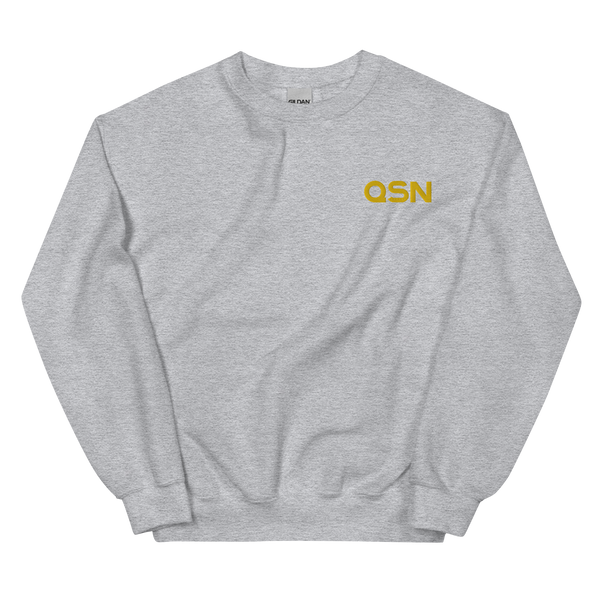 QSN Embroidered Unisex Crew Neck Sweatshirt - Gold Logo