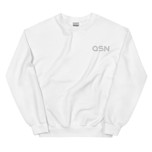QSN Embroidered Unisex Crew Neck Sweatshirt - White Logo