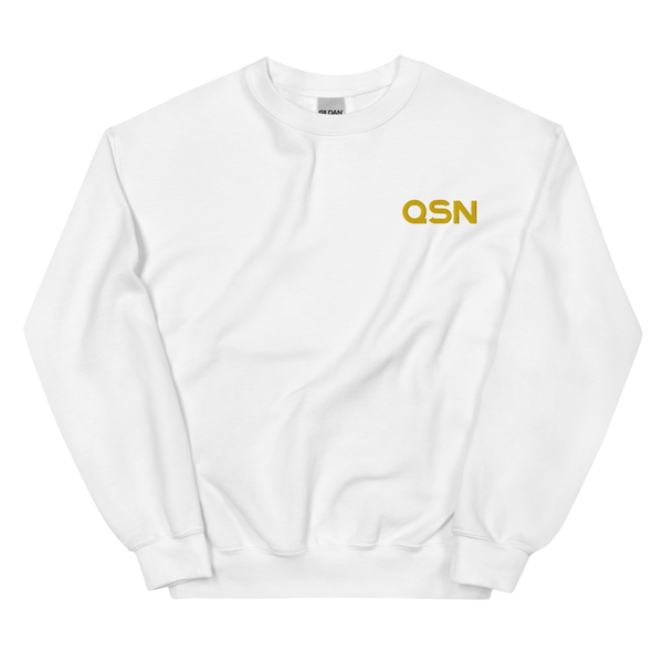 QSN Embroidered Unisex Crew Neck Sweatshirt - Gold Logo