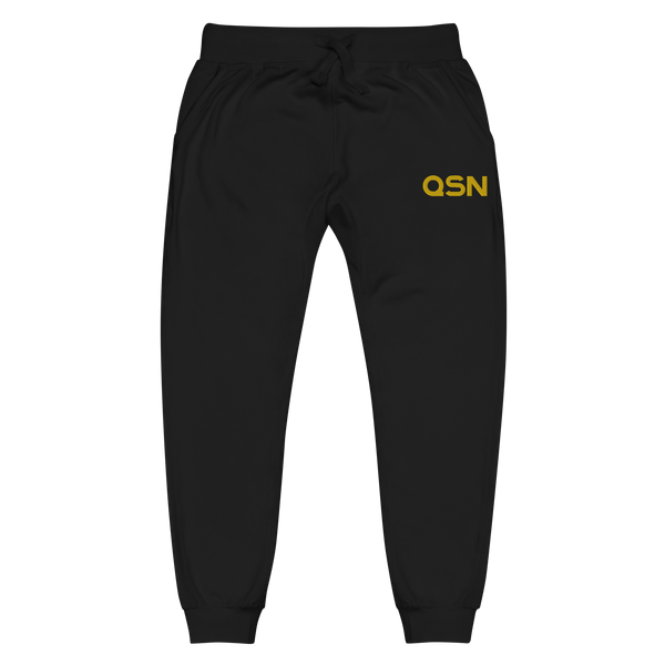 QSN Embroidered Unisex Fleece Sweatpants - Gold Logo