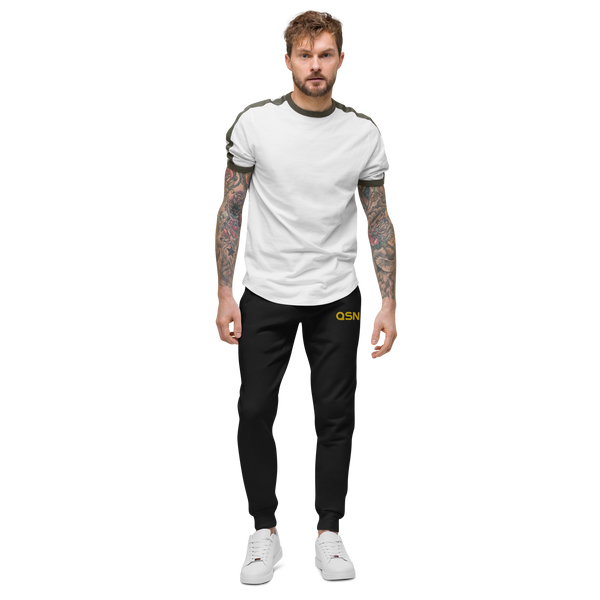 QSN Embroidered Unisex Fleece Sweatpants - Gold Logo