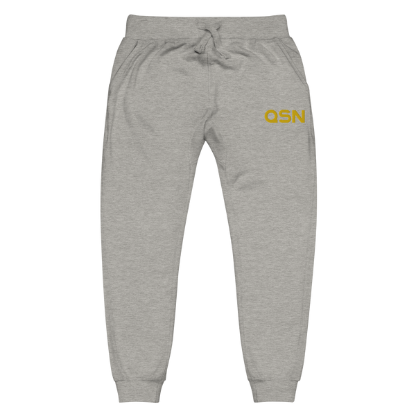 QSN Embroidered Unisex Fleece Sweatpants - Gold Logo