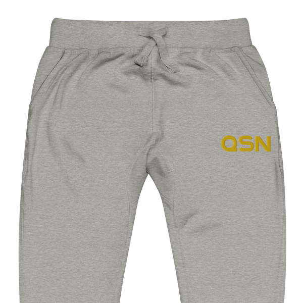 QSN Embroidered Unisex Fleece Sweatpants - Gold Logo