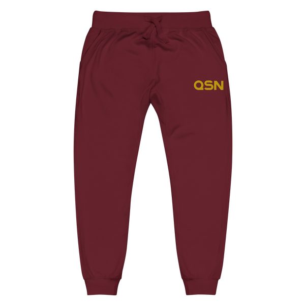 QSN Embroidered Unisex Fleece Sweatpants - Gold Logo