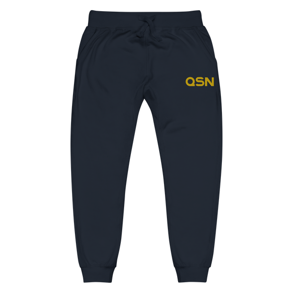 QSN Embroidered Unisex Fleece Sweatpants - Gold Logo