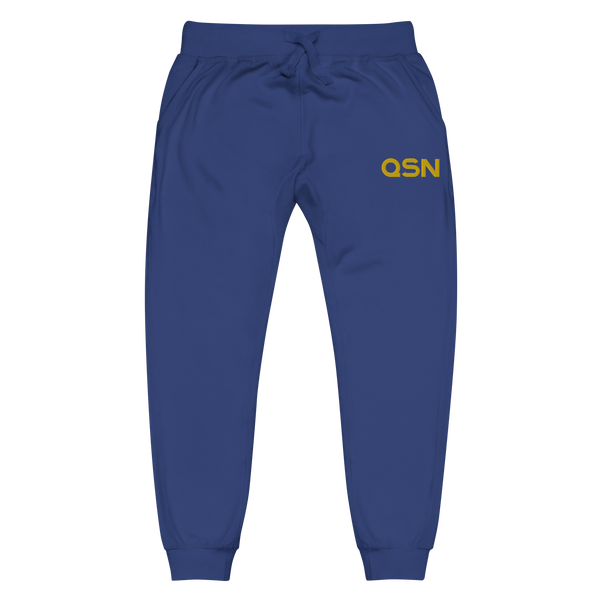 QSN Embroidered Unisex Fleece Sweatpants - Gold Logo