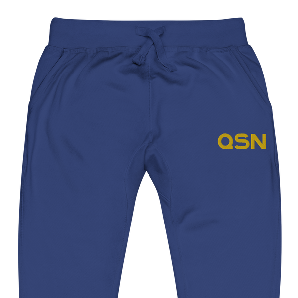 QSN Embroidered Unisex Fleece Sweatpants - Gold Logo