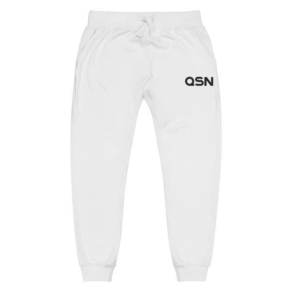 QSN Embroidered Unisex Fleece Sweatpants - Black Logo