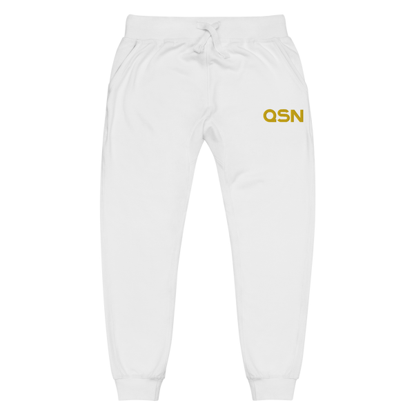 QSN Embroidered Unisex Fleece Sweatpants - Gold Logo