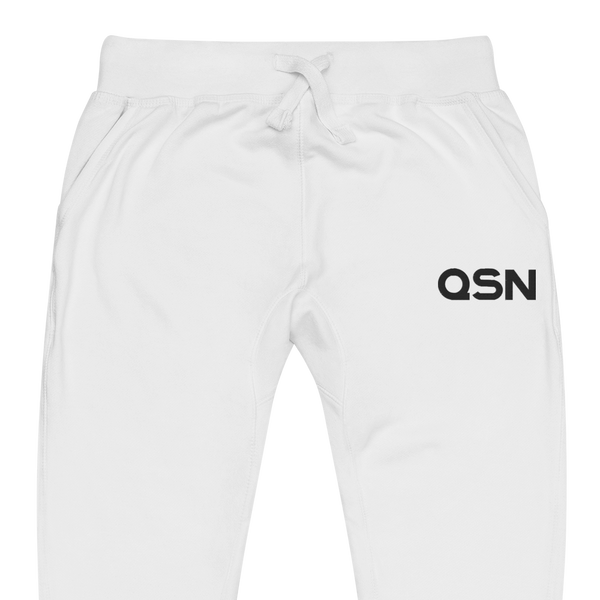 QSN Embroidered Unisex Fleece Sweatpants - Black Logo