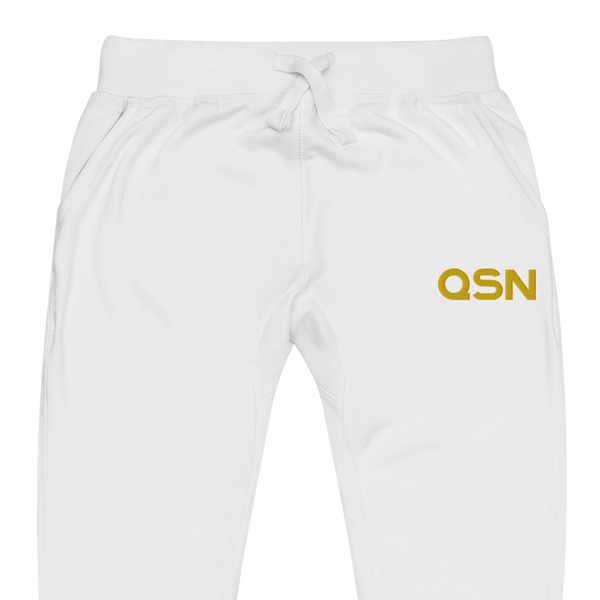 QSN Embroidered Unisex Fleece Sweatpants - Gold Logo