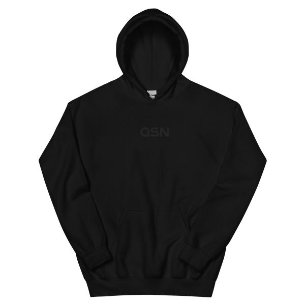 QSN Embroidered Heavy Blend Unisex Hoodie - Black Logo